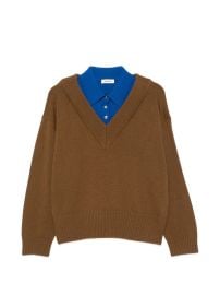 SANDRO 2-in-1 Wool And Cashmere Sweater | Brown | FARFETCH at Farfetch
